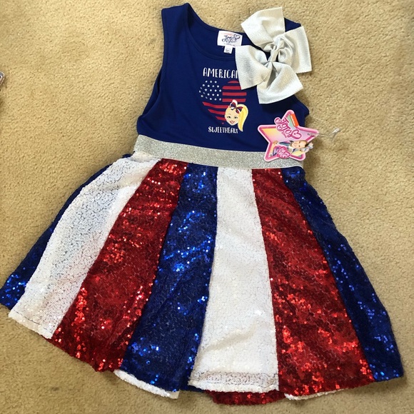 NWT JoJo Siwa Patriotic Sequin Dress - Picture 3 of 6